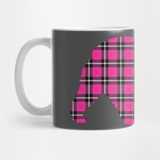 Pink Plaid Bear Mug